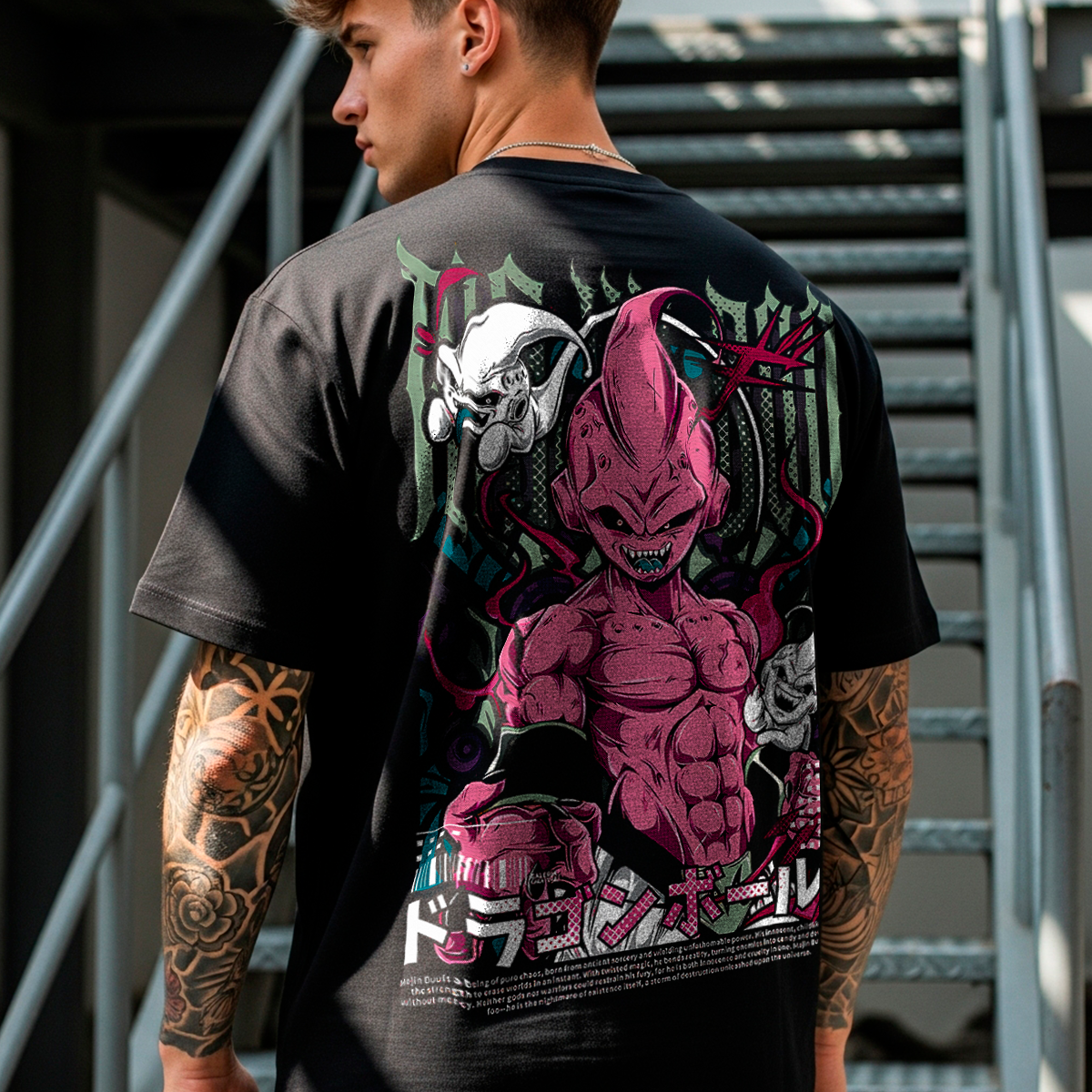 Camiseta Majin Buu Arte Urbano – Caos y Poder Absoluto