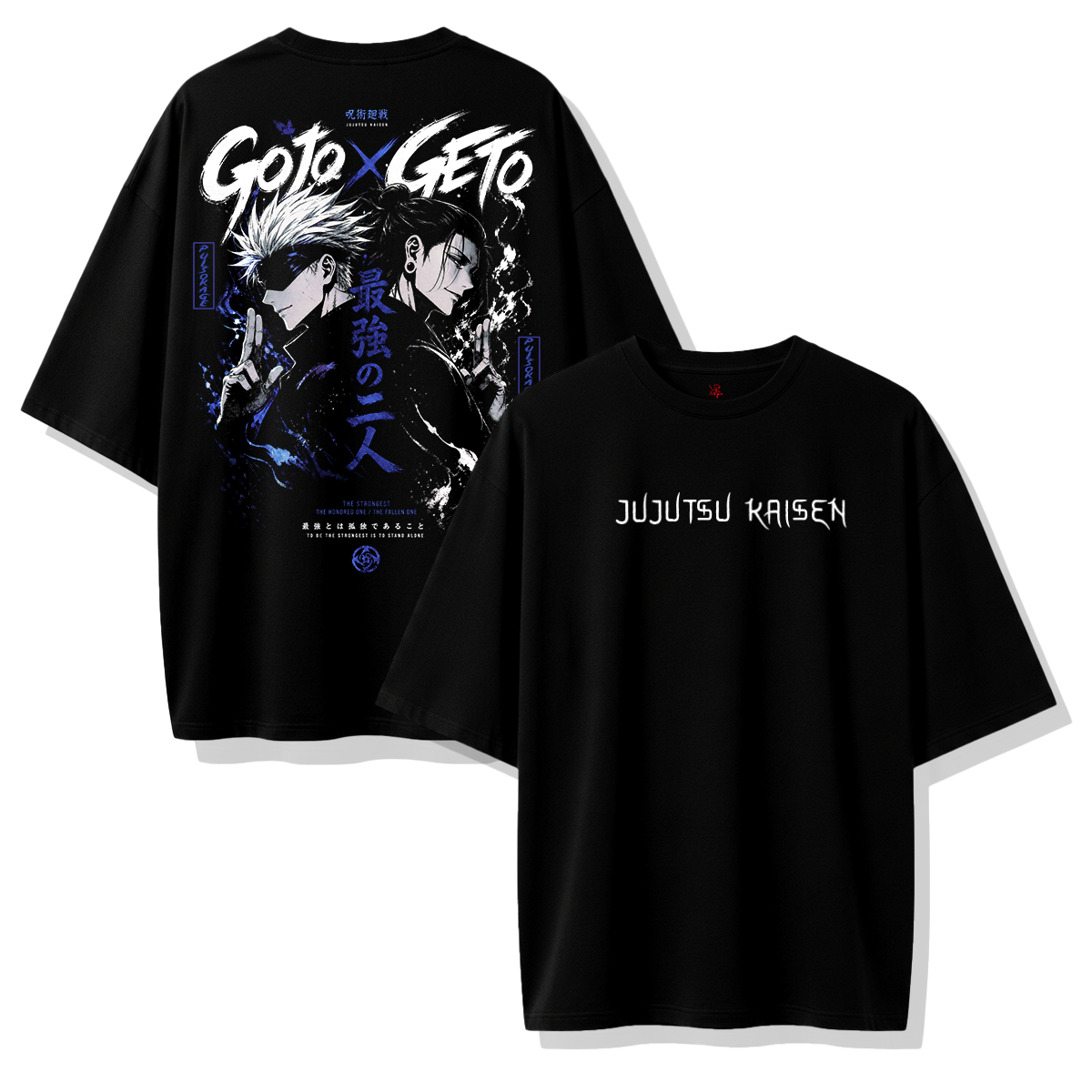 Camiseta oversize Jujutsu Kaisen Gojo x Geto Streetwear Negra