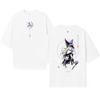 Camiseta Anime Maga Oscura Oversize Blanca 240g