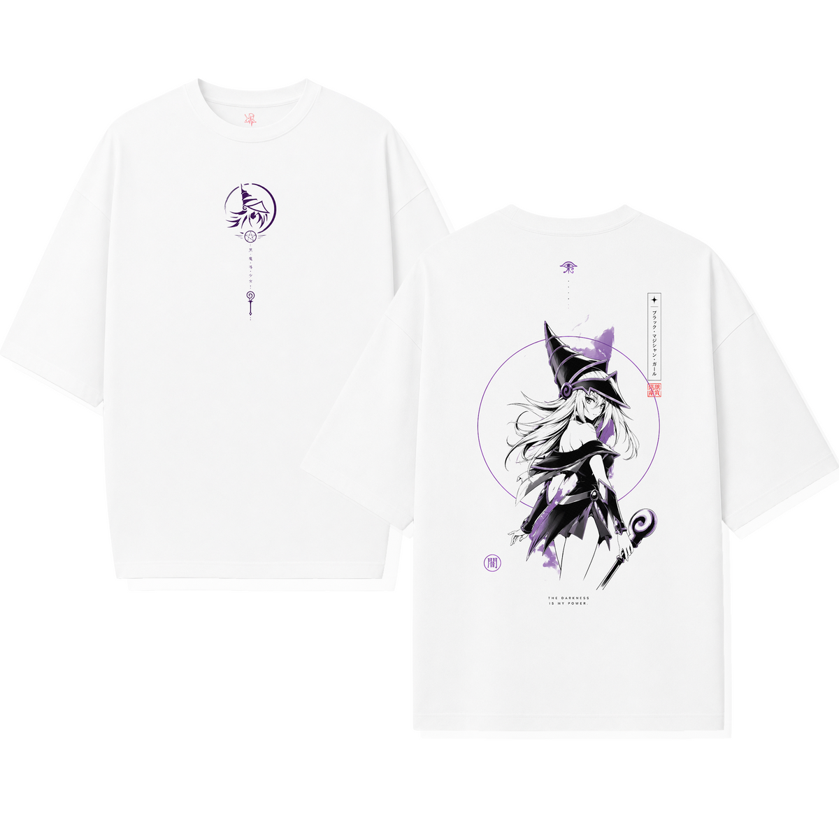Polera Maga Oscura Yu-Gi-Oh! Blanca Oversize 240g