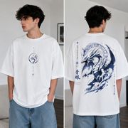 Polera Dragón Blanco Ojos Azules Yu-Gi-Oh Oversize