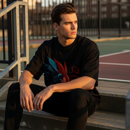 Camiseta Oversize Streetwear Goku Dual Energy – Diseño Anime Inspirado en Dragon Ball