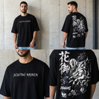 Camiseta Hanami Jujutsu Kaisen Diseño Maldición Natural Streetwear Negra