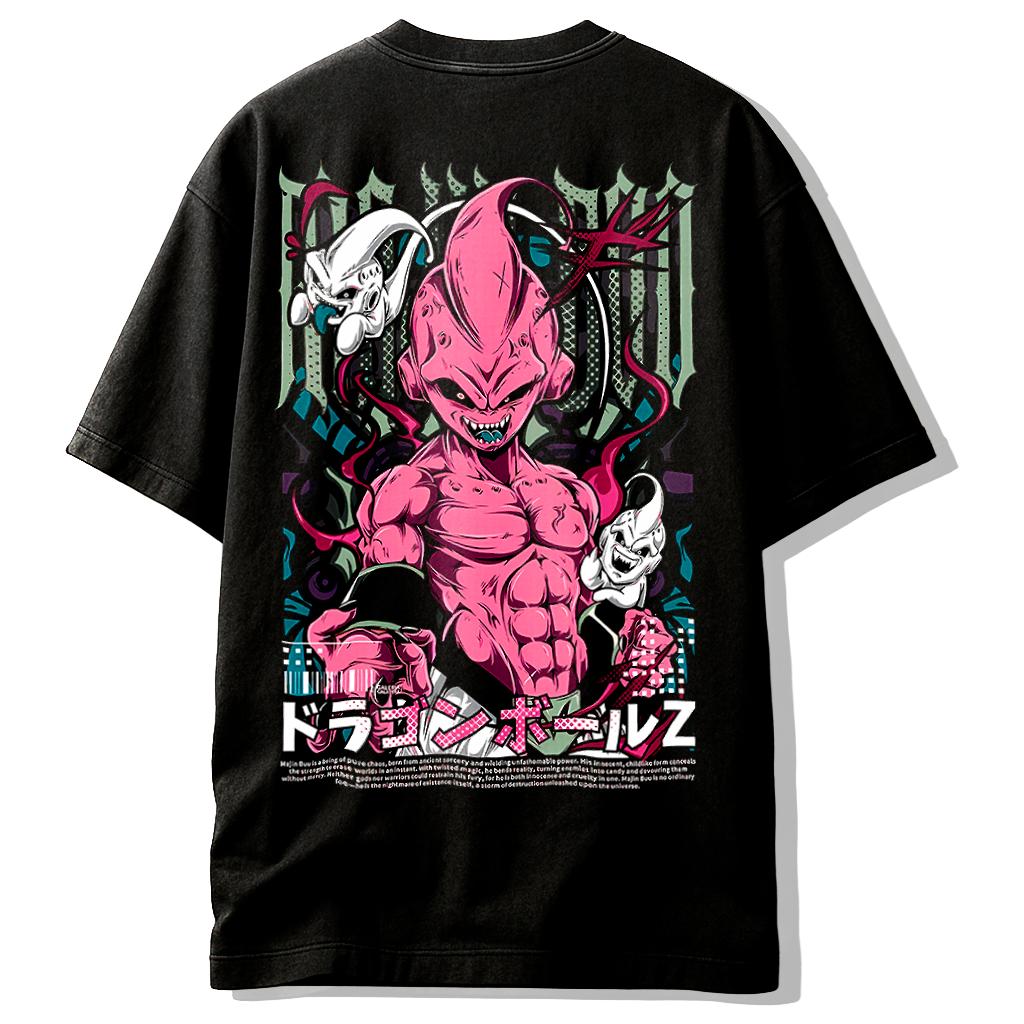Camiseta Majin Buu Arte Urbano – Caos y Poder Absoluto