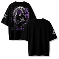 Camiseta oversize Nagato Pain Akatsuki Rinnegan Streetwear Negra Anime