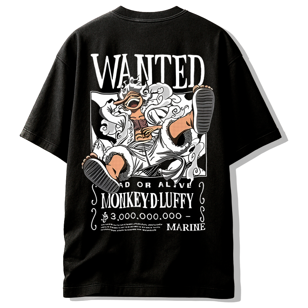 Camiseta Wanted Luffy Gear 5 – Recompensa Legendaria