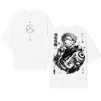 Camiseta Oversize Sukuna Jujutsu Kaisen Ink Monochrome