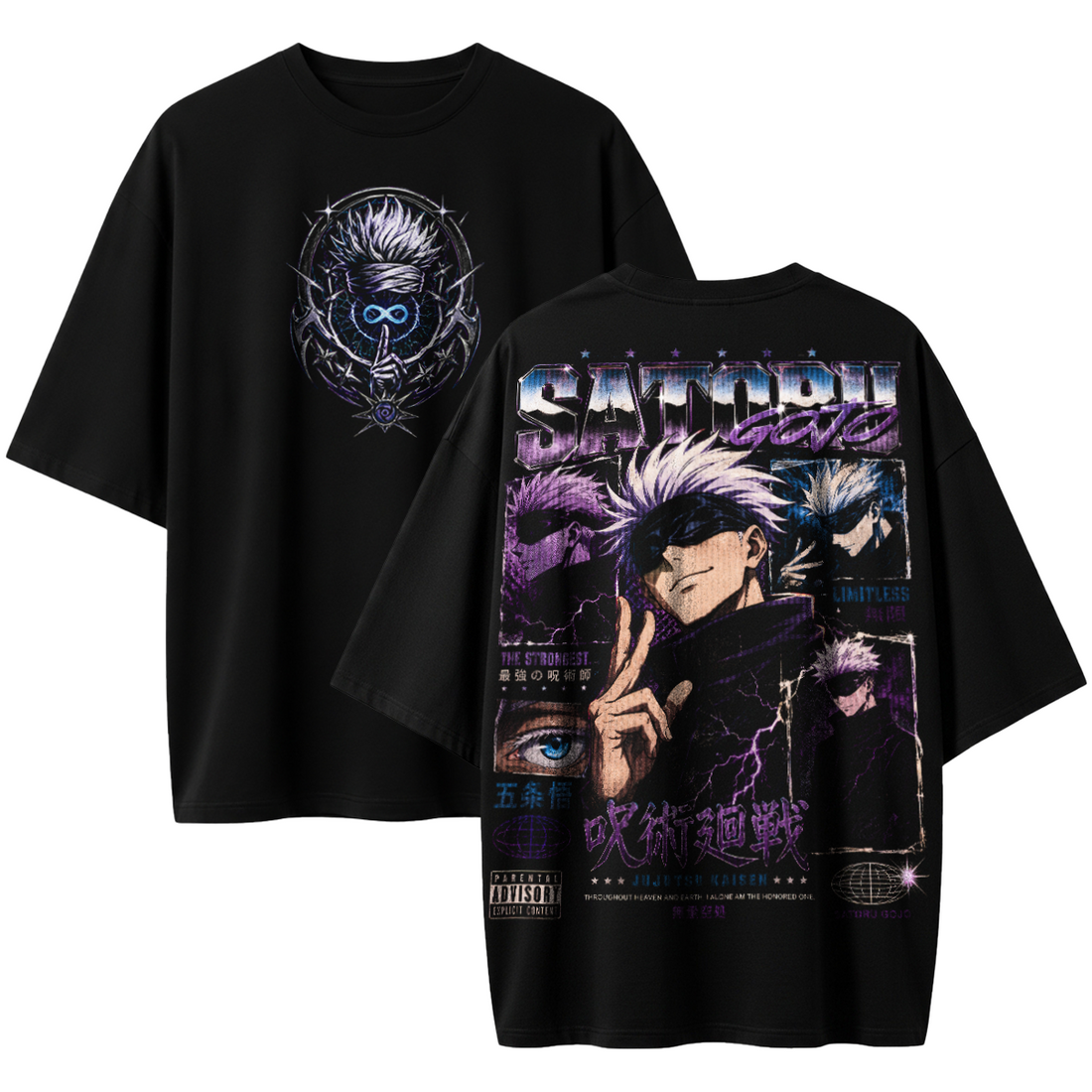 Polera Satoru Gojo Jujutsu Kaisen Vintage Oversize