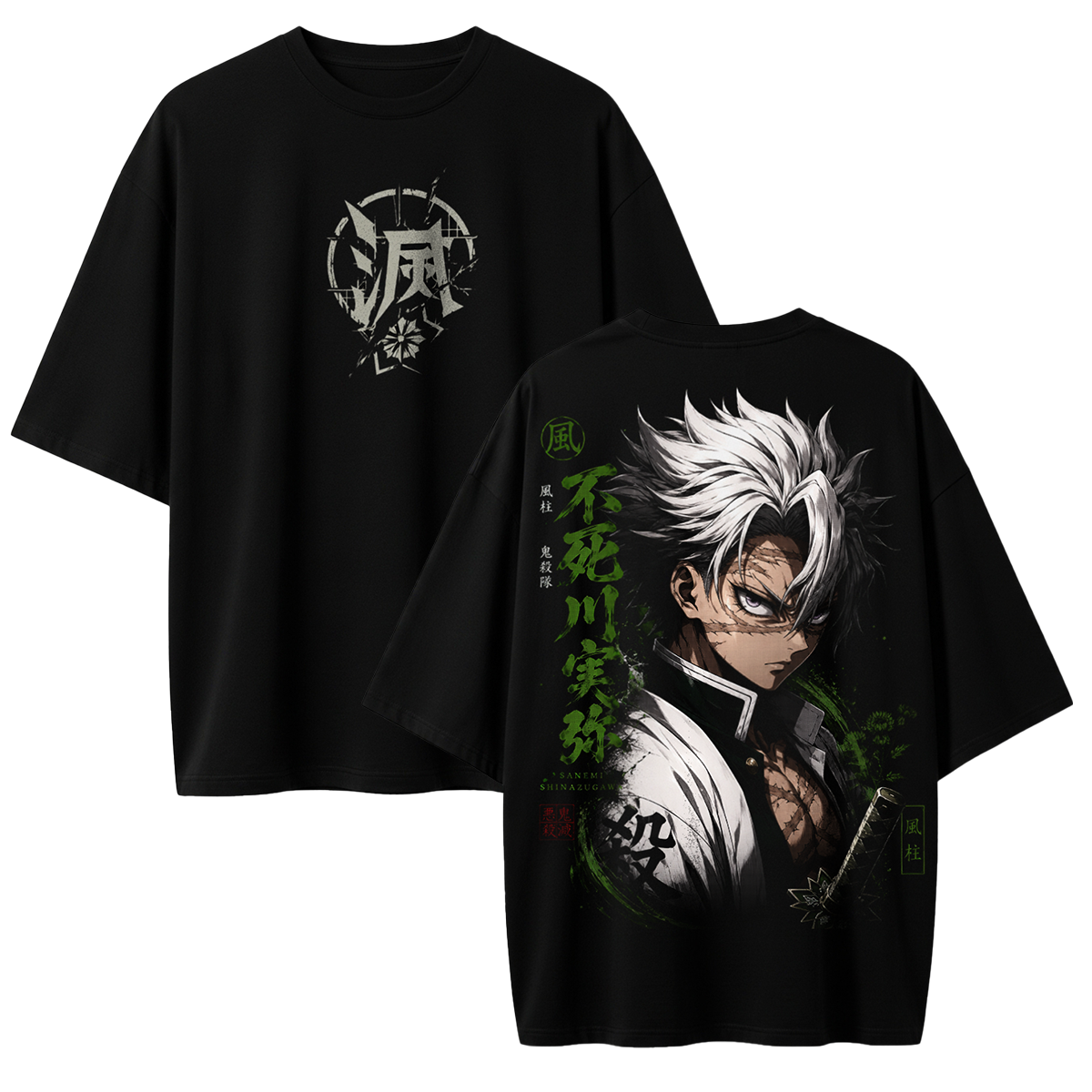 Polera Sanemi Shinazugawa Demon Slayer Oversize
