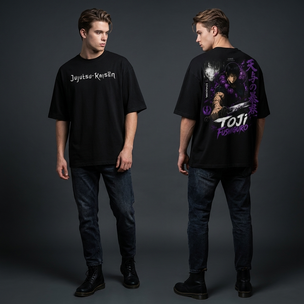 Camiseta Oversize Toji Fushiguro Jujutsu Kaisen Shadow Style
