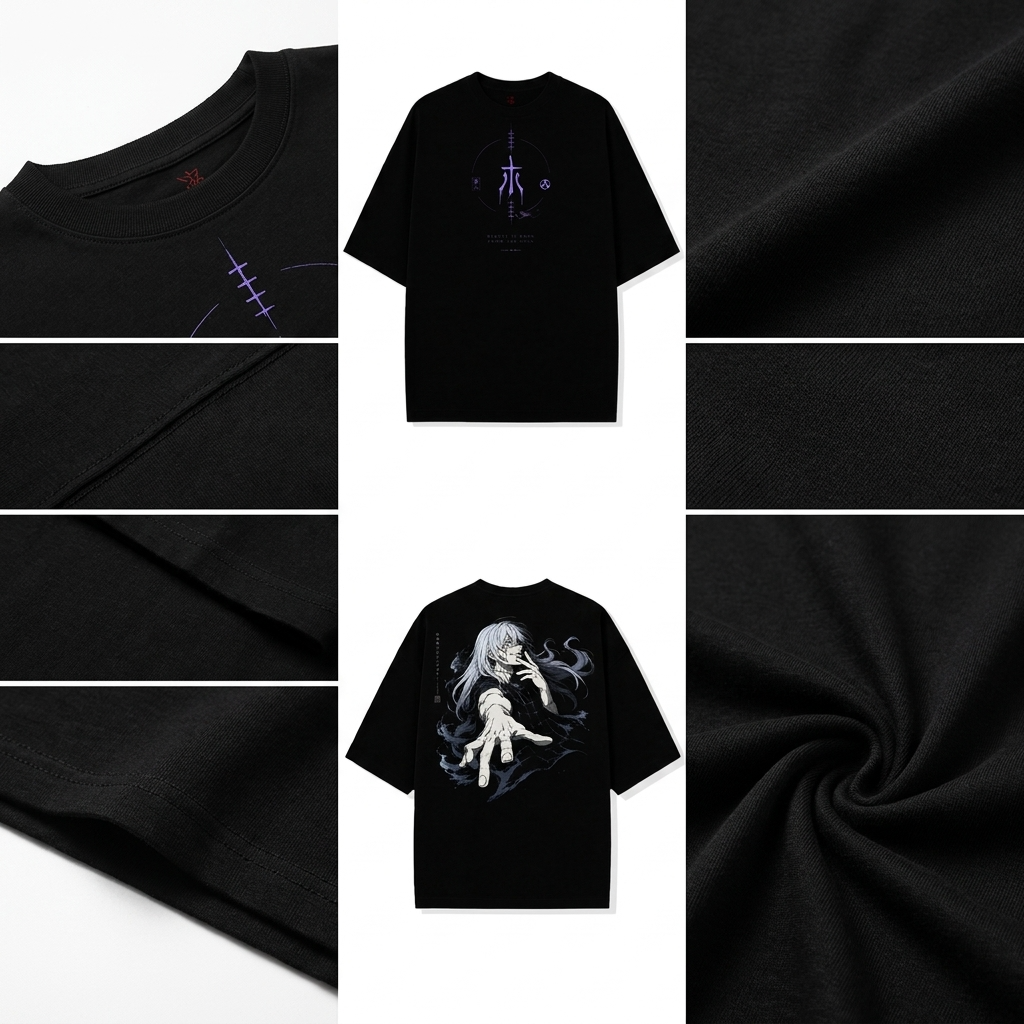 Camiseta Mahito Jujutsu Kaisen Oversize Negra