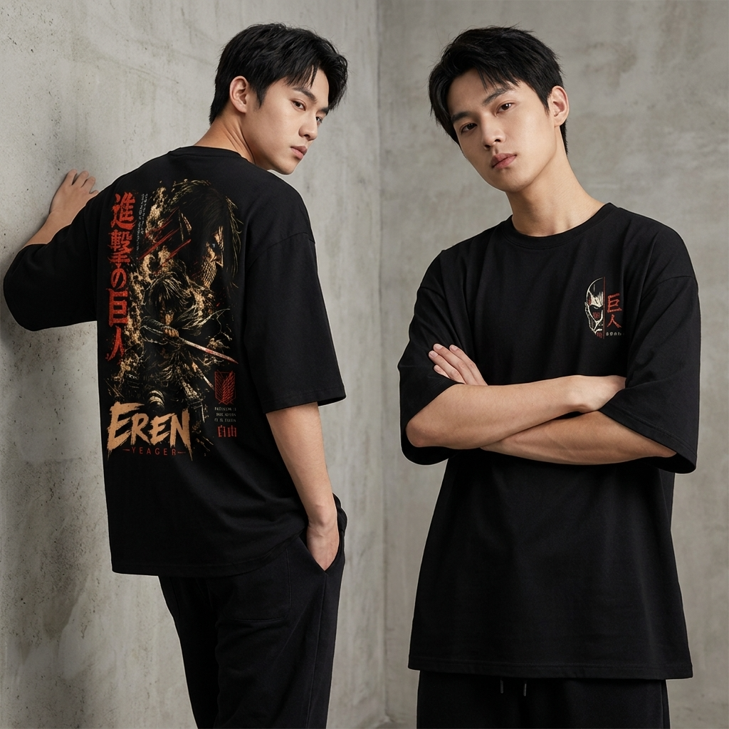 Camiseta Oversize Eren Yeager Attack on Titan