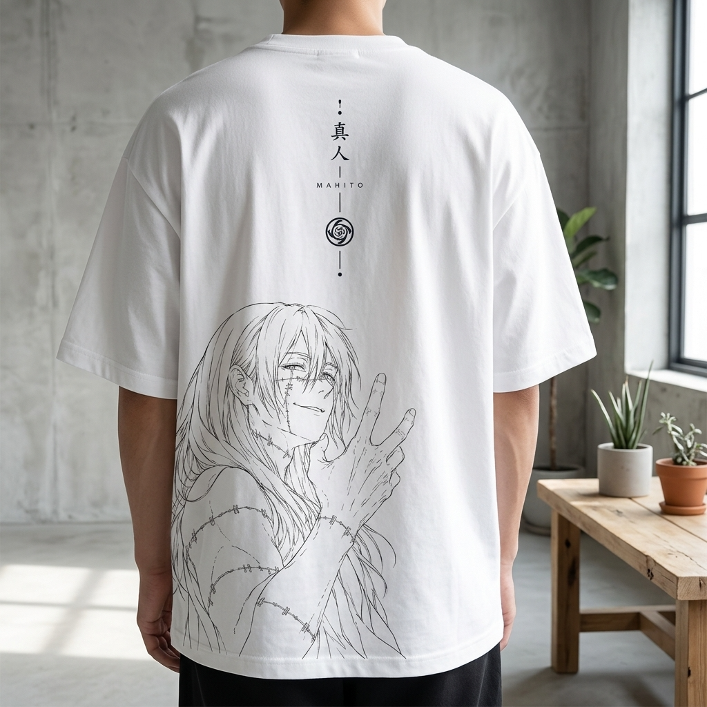 Camiseta Mahito oversize Minimal Jujutsu Kaisen Streetwear