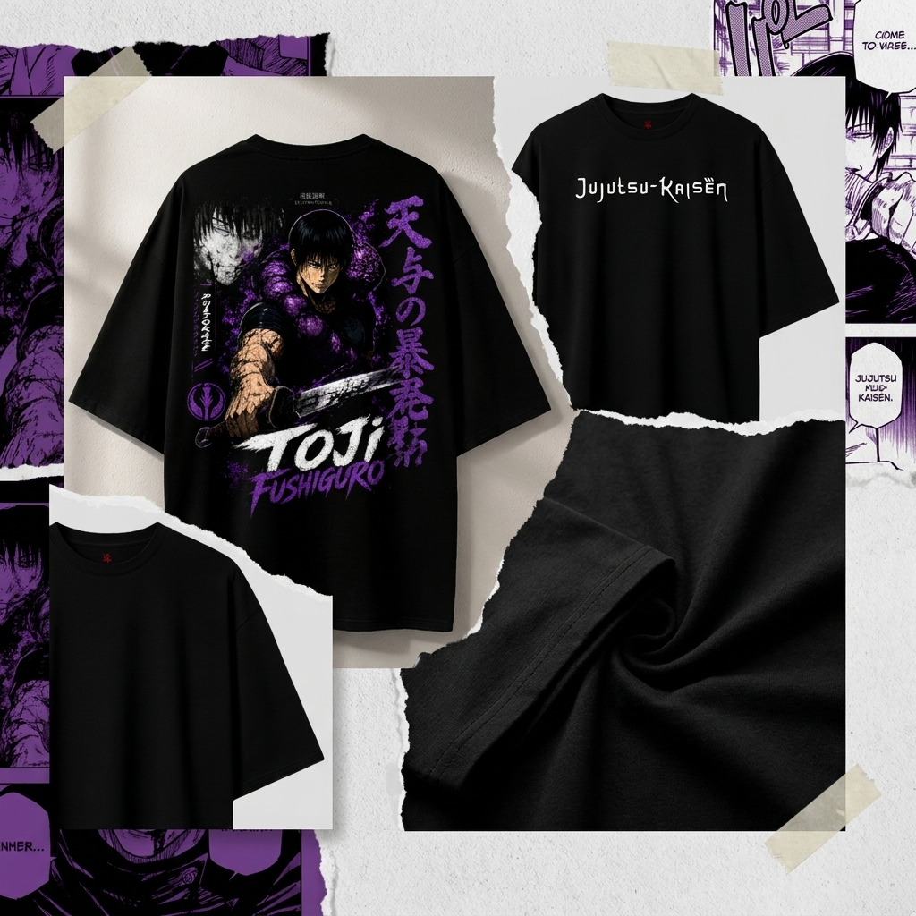 Camiseta Oversize Toji Fushiguro Jujutsu Kaisen Shadow Style