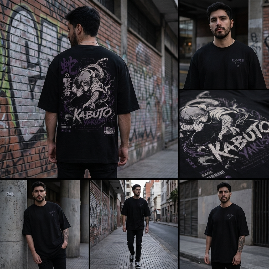 Camiseta Oversize Kabuto Yakushi Estilo Streetwear
