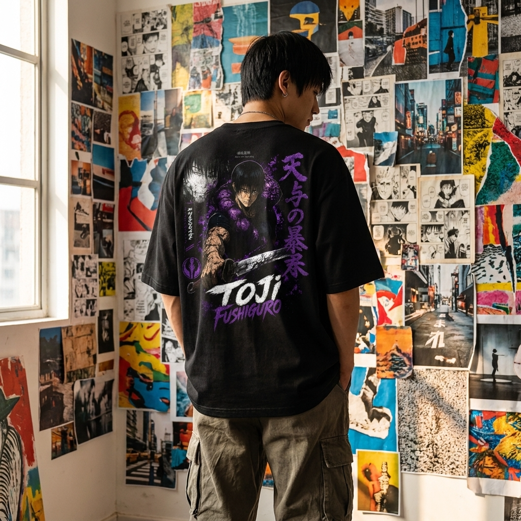Camiseta Oversize Toji Fushiguro Jujutsu Kaisen Shadow Style