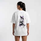 Camiseta Anime Maga Oscura Oversize Blanca 240g