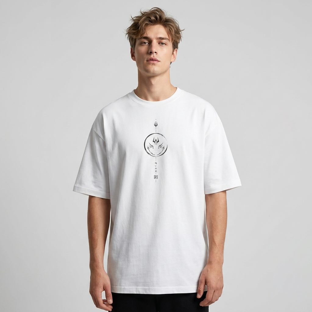 Camiseta Oversize Sukuna Jujutsu Kaisen Ink Monochrome
