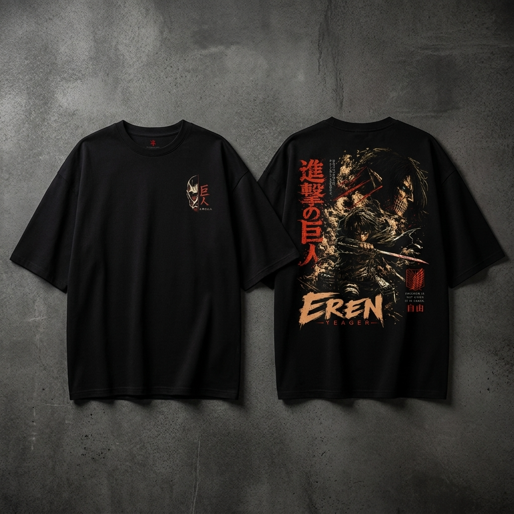 Camiseta Oversize Eren Yeager Attack on Titan