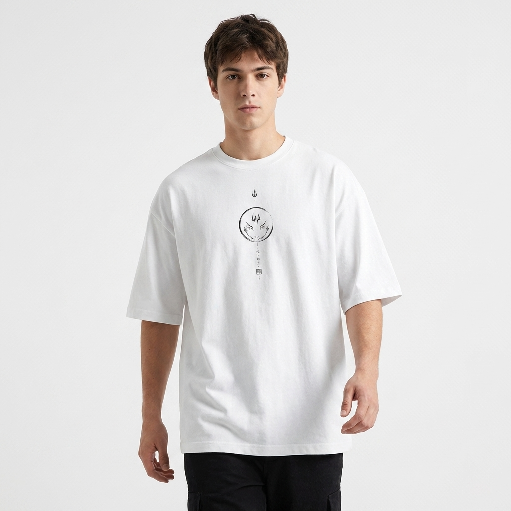 Camiseta Oversize Sukuna Jujutsu Kaisen Ink Monochrome