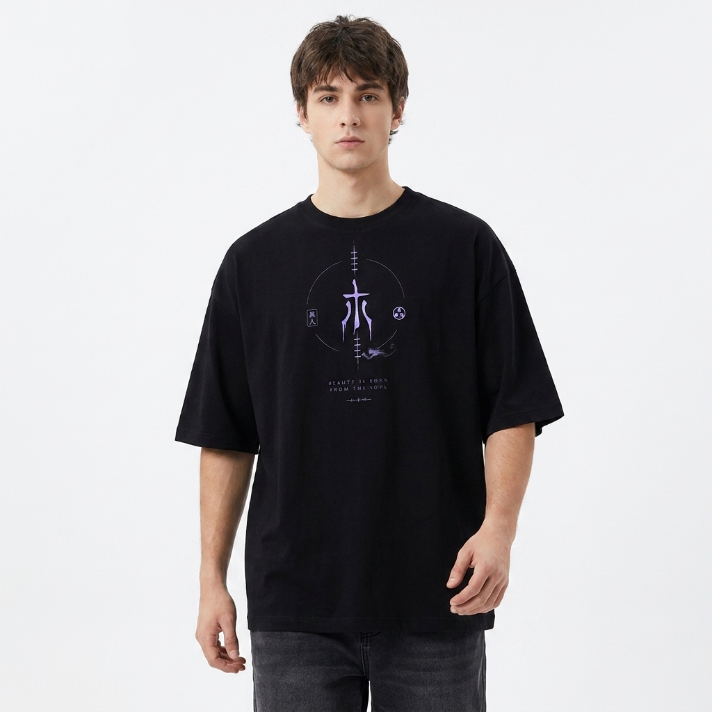 Camiseta Mahito Jujutsu Kaisen Oversize Negra