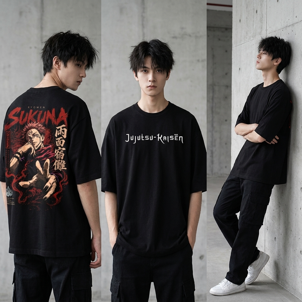 Camiseta Oversize Sukuna Jujutsu Kaisen Infernal Streetwear