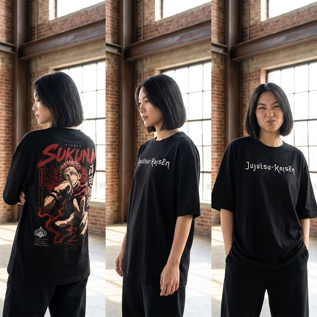 Camiseta Oversize Sukuna Jujutsu Kaisen Infernal Streetwear