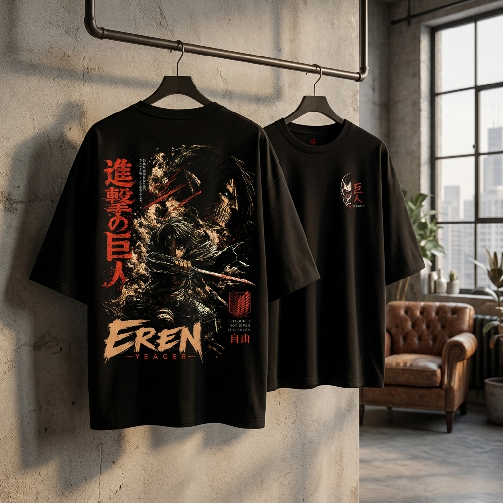 Camiseta Oversize Eren Yeager Attack on Titan