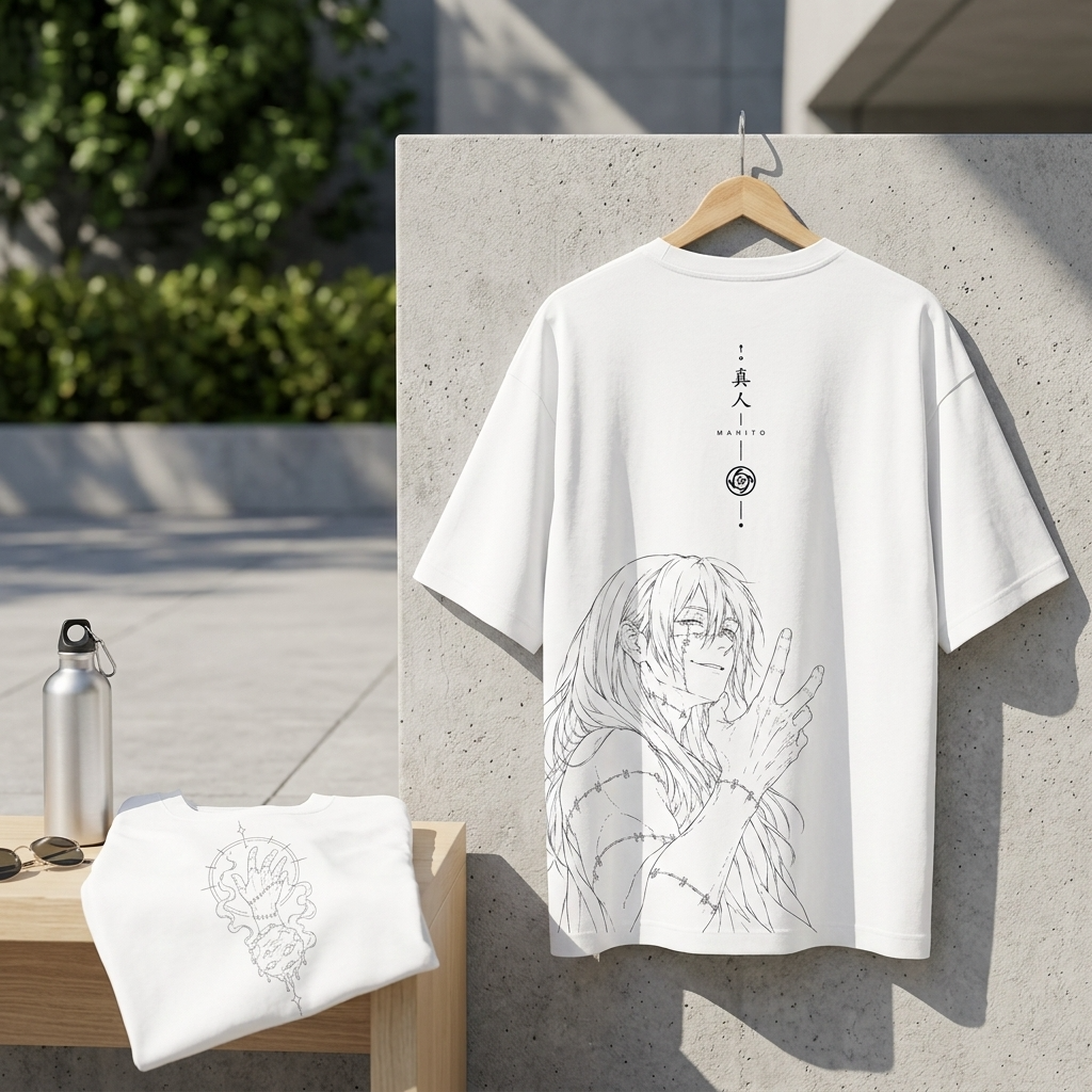 Camiseta Mahito oversize Minimal Jujutsu Kaisen Streetwear