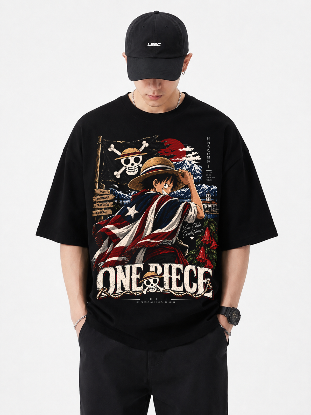 Polera Oversize Luffy One Piece Fiestas Patrias