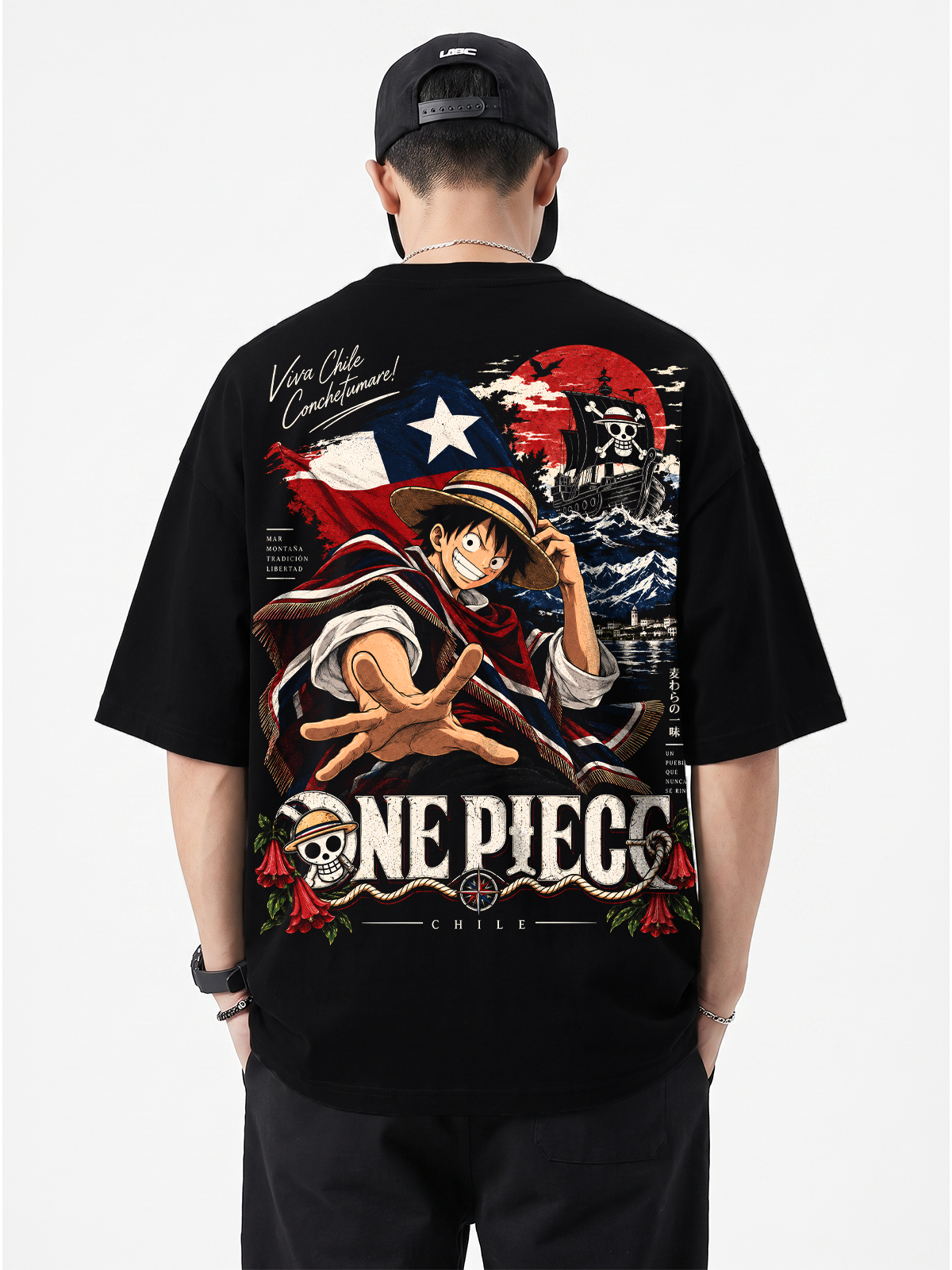 Polera Oversize Luffy One Piece Chile Fiestas Patrias