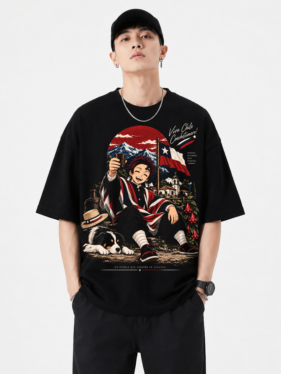 Polera Oversize Tanjiro Demon Slayer Fiestas Patrias