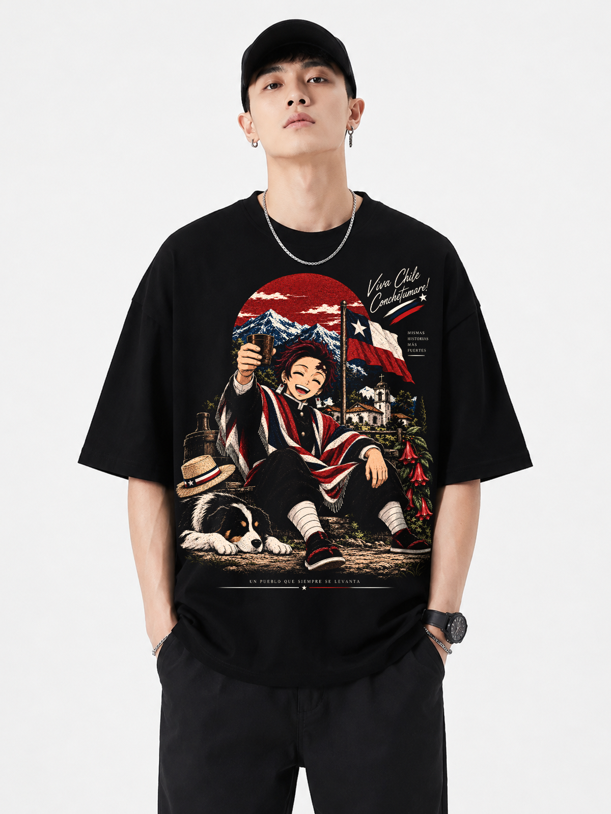 Polera Oversize Tanjiro Demon Slayer Fiestas Patrias