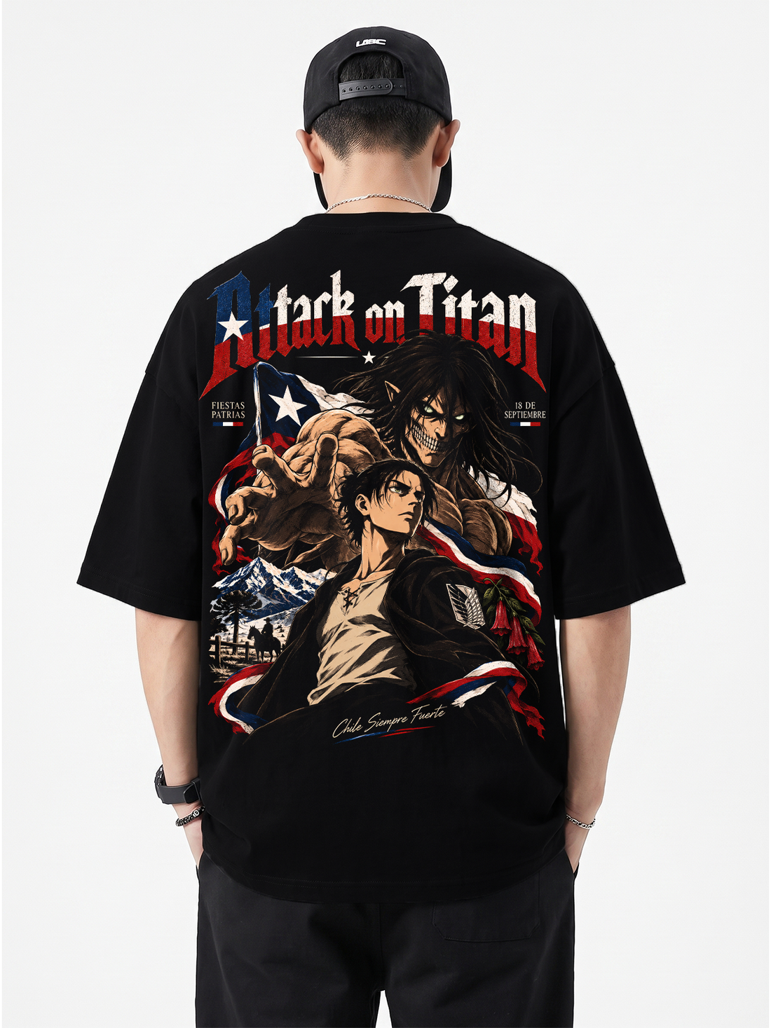 Polera Oversize Eren Yeager Attack on Titan Fiestas Patrias