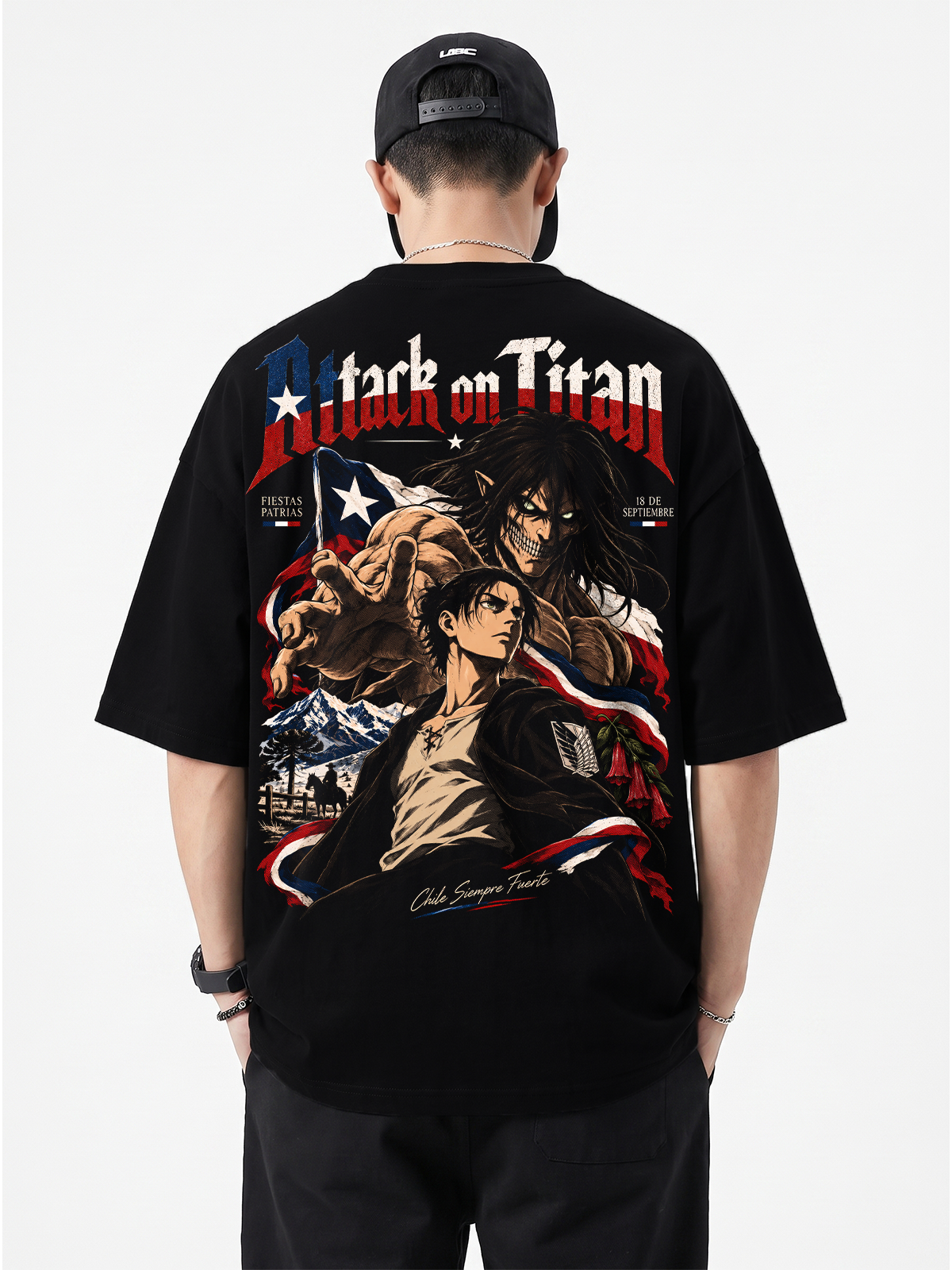 Polera Oversize Eren Yeager Attack on Titan Fiestas Patrias