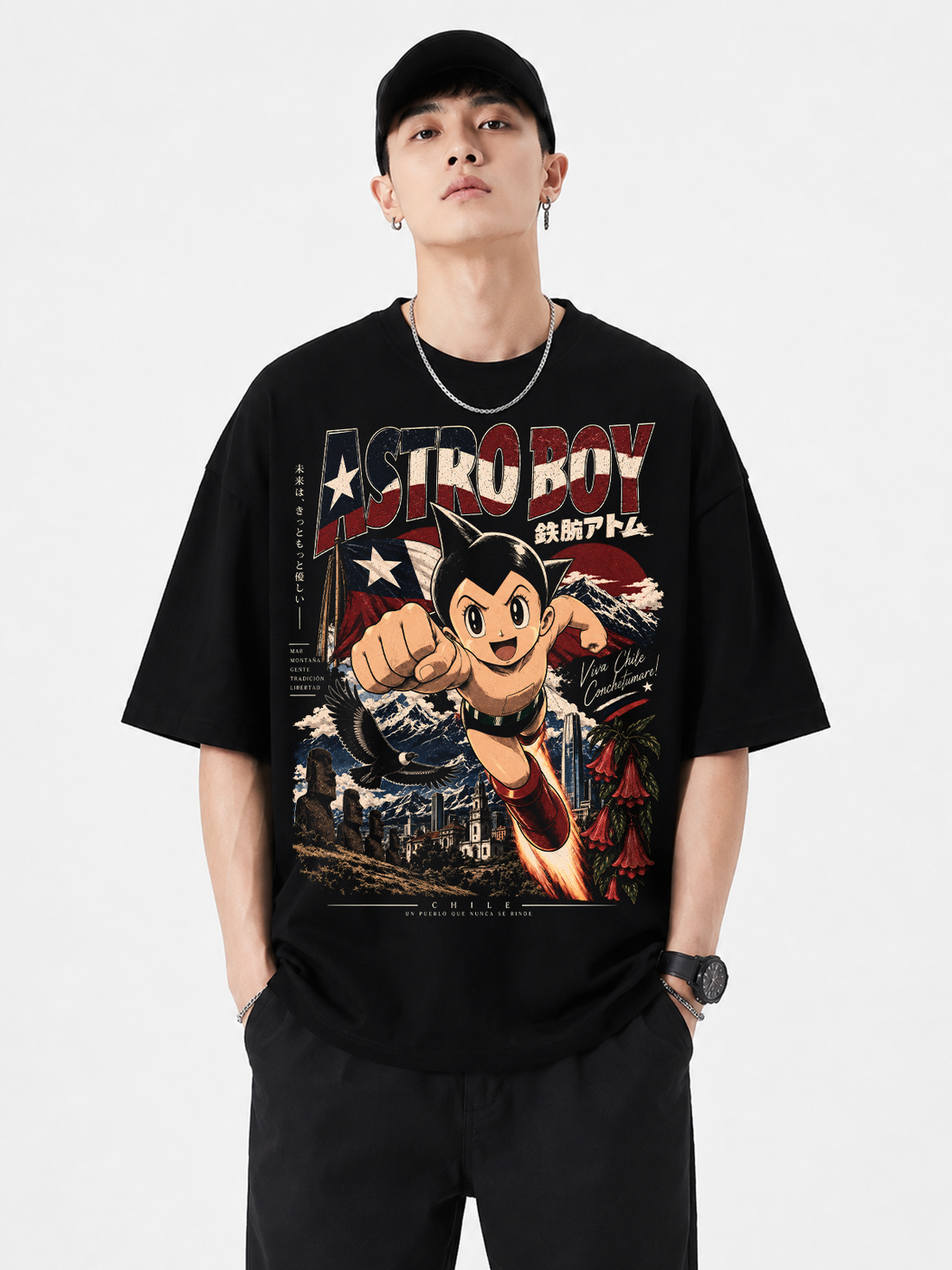 Polera Oversize Astro Boy Fiestas Patrias Chile