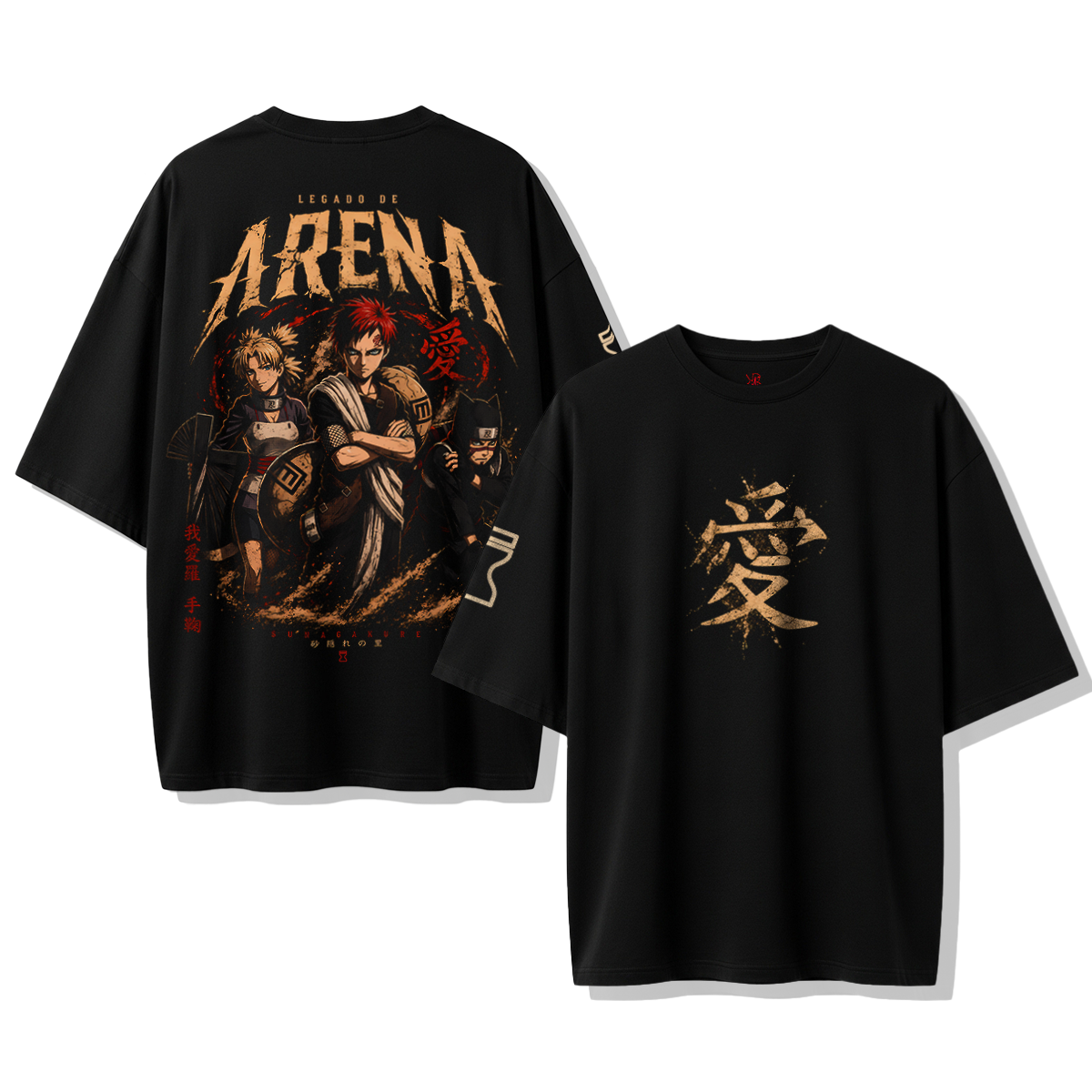 Polera Anime Gaara Temari Kankuro Naruto Oversize