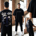 Camiseta oversize Jujutsu Kaisen Gojo x Geto Streetwear Negra