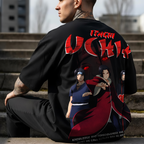 Camiseta oversize Streetwear Itachi Uchiha – Diseño Anime Oscuro