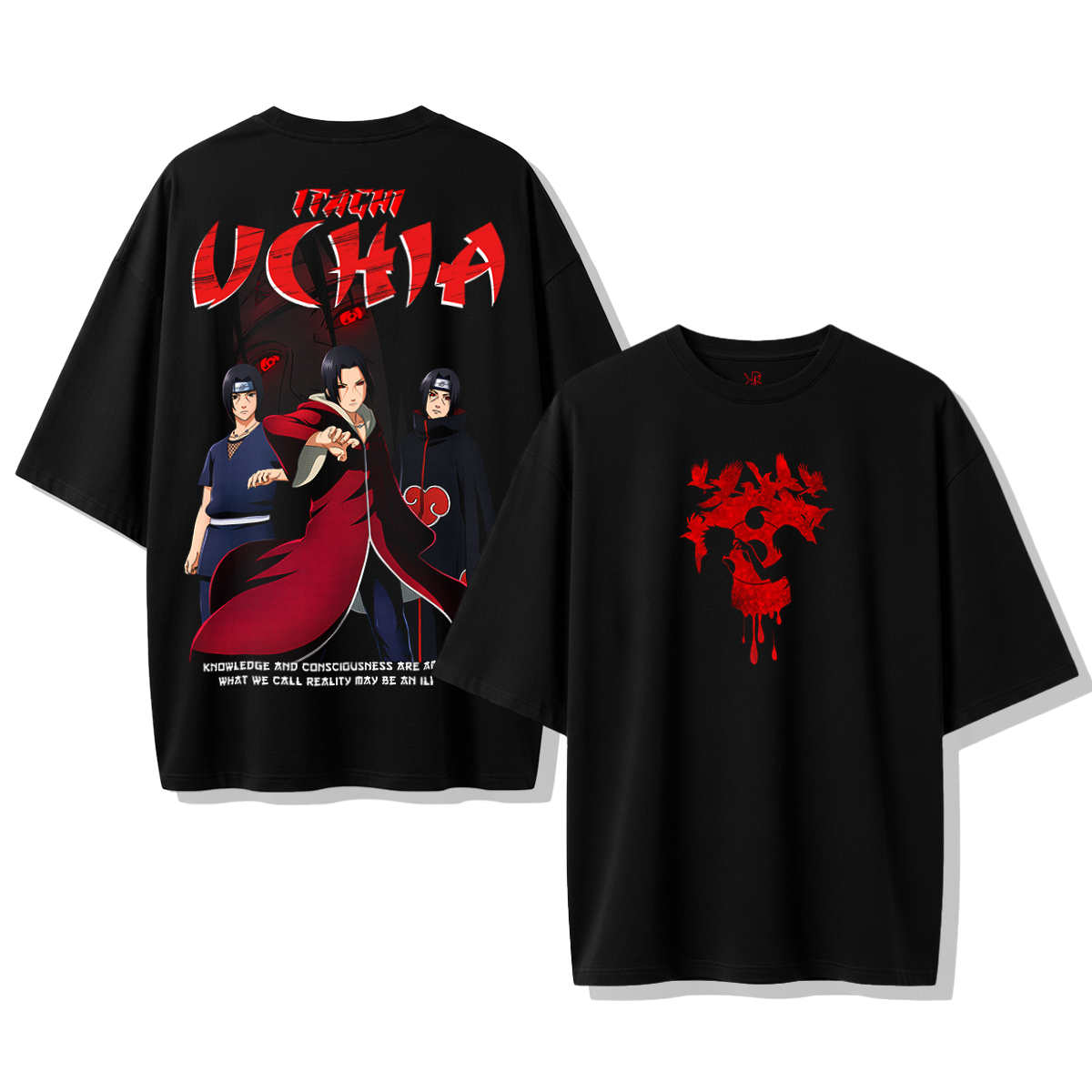 Camiseta oversize Streetwear Itachi Uchiha – Diseño Anime Oscuro
