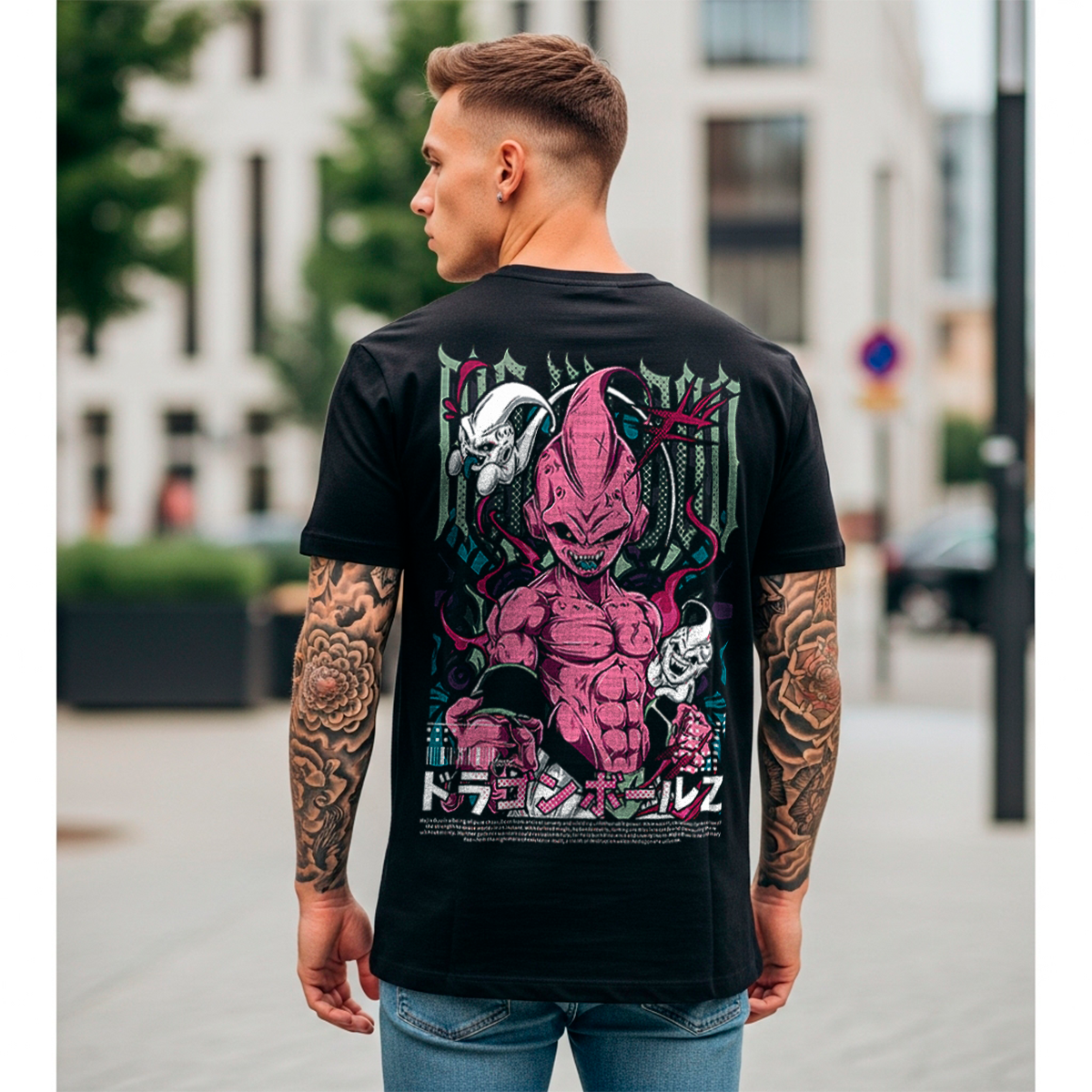 Camiseta Majin Buu Arte Urbano – Caos y Poder Absoluto