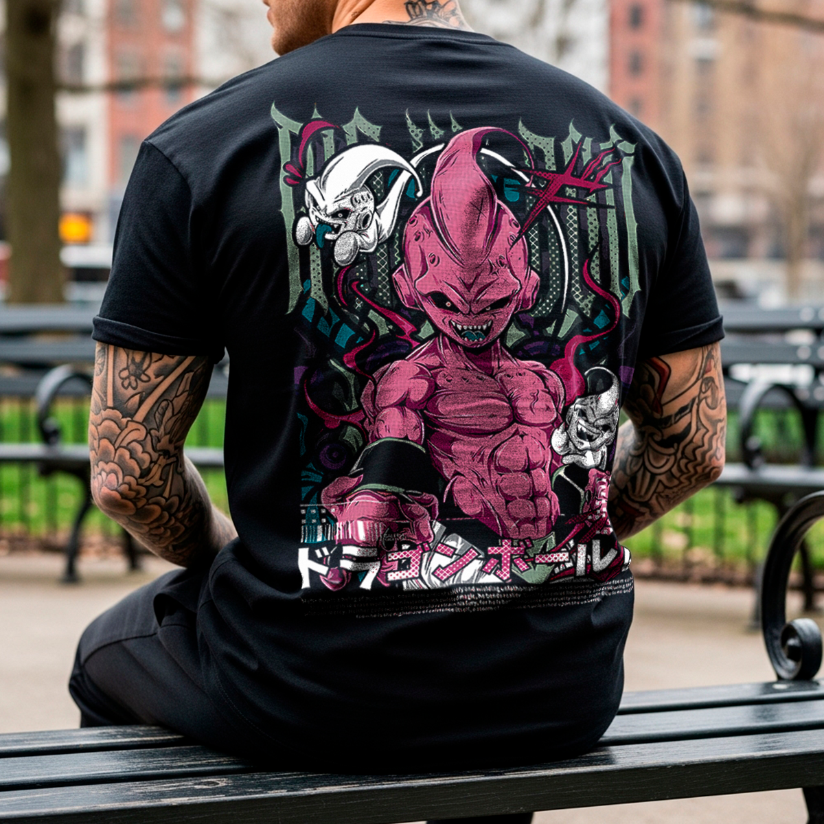 Camiseta Majin Buu Arte Urbano – Caos y Poder Absoluto