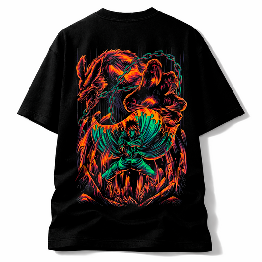 Camiseta Minato y Kurama – Llama del Cuarto Hokage