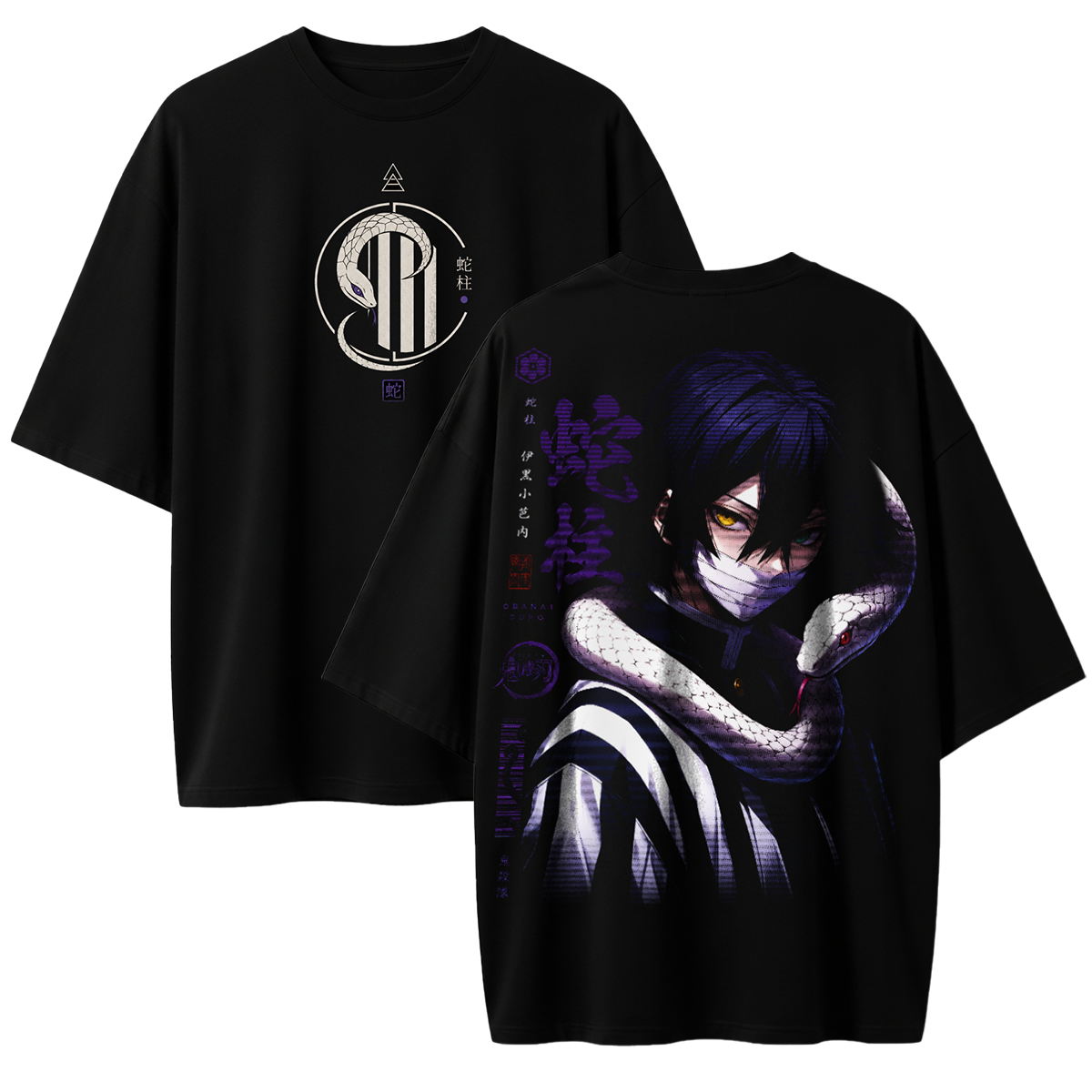 Polera Obanai Iguro Kimetsu no Yaiba Oversize