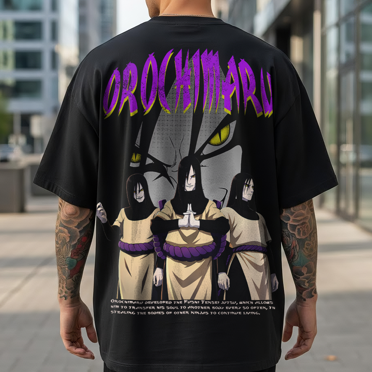 Camiseta oversize Streetwear Orochimaru – Villano Legendario
