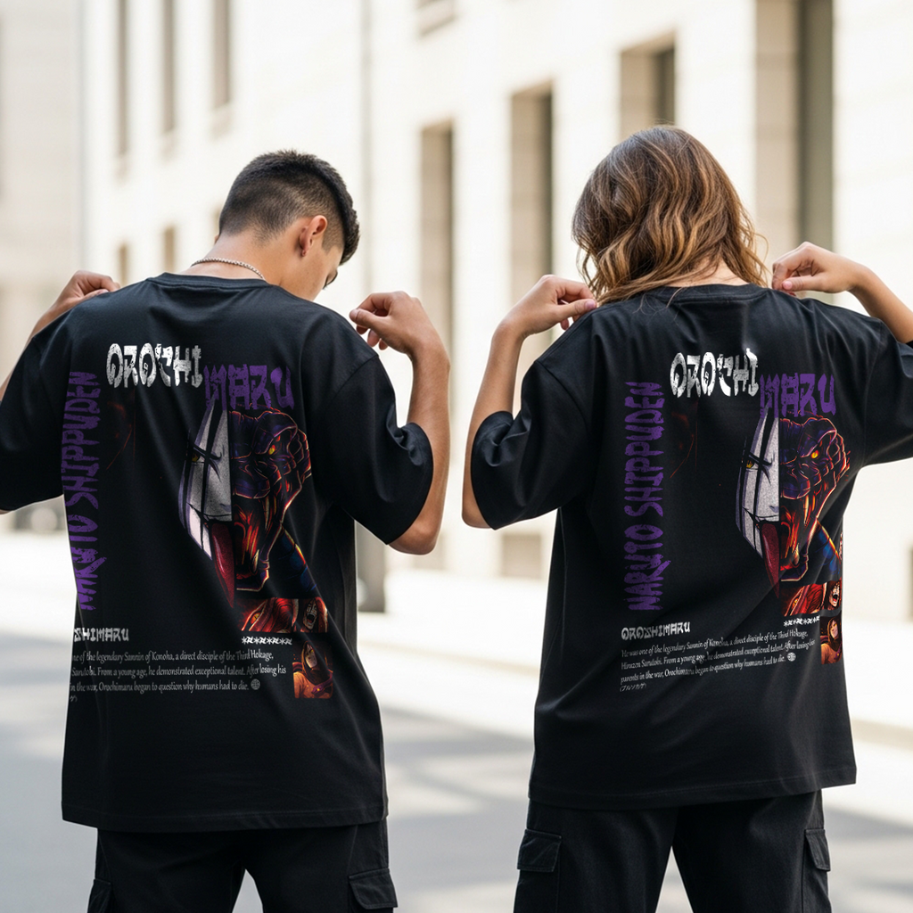 Camiseta oversize Orochimaru Oscuridad Interior – Poder Prohibido