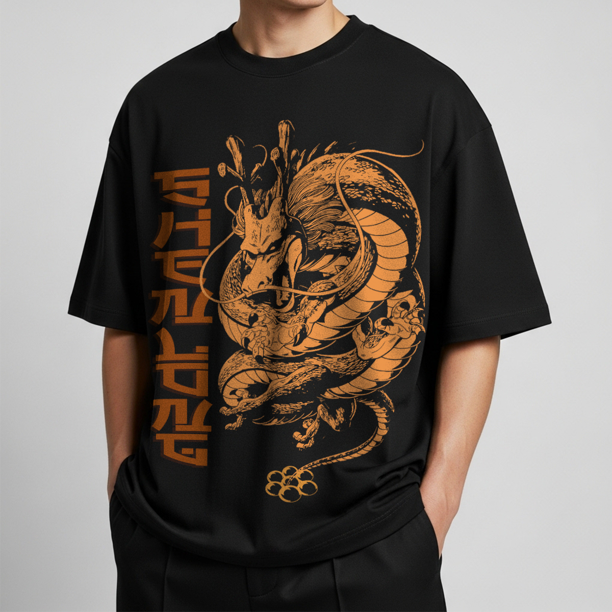 Camiseta Oversize Dragón Shenlon Estilo Anime Streetwear
