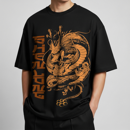 Camiseta Oversize Dragón Shenlon Estilo Anime Streetwear