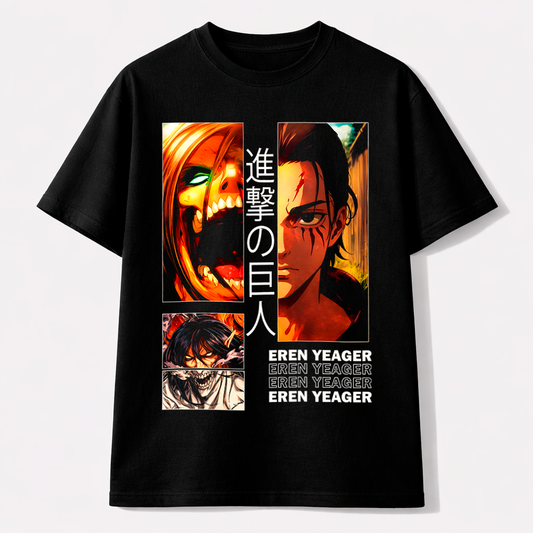 Camiseta Eren Yeager Dualidad Titán – Ataque en Llamas